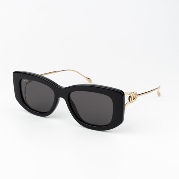 Gucci Women Sunglasses Black Gold Grey Butterfly GG1566S 001 BRAND NEW - Picture 3 of 11